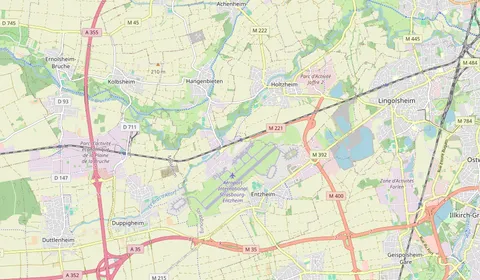 Carte montrant l’emplacement de Entzheim Aéroport