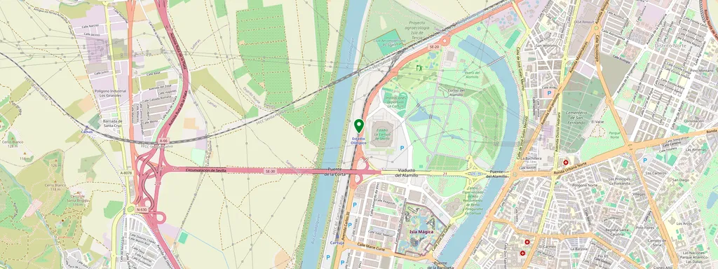 Carte montrant l’emplacement de Estadio Olímpico