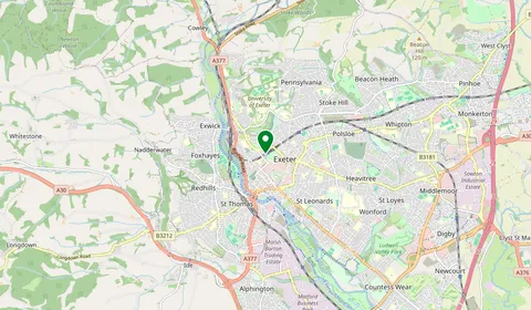 Map showing the location of Exeter Central