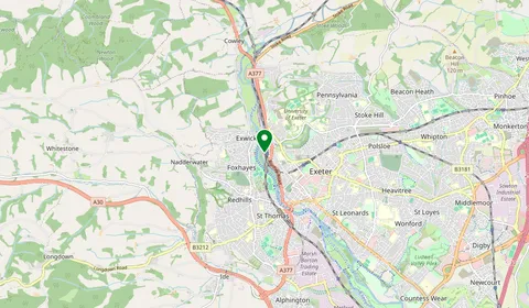 Map showing the location of Exeter St Davids