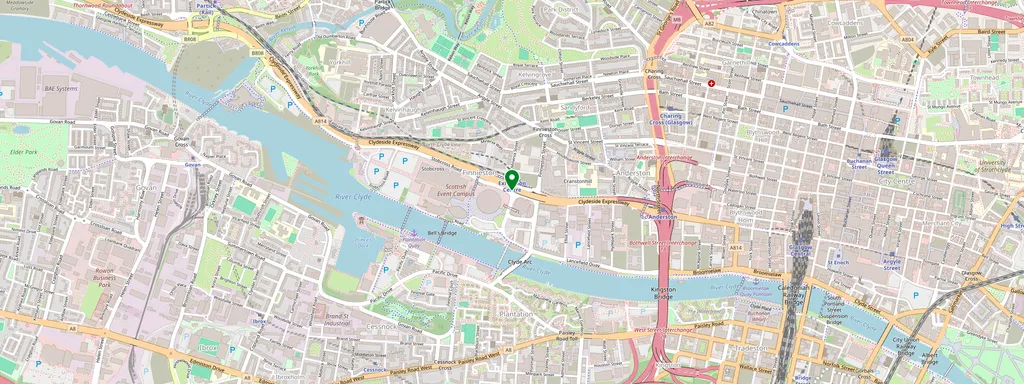 Map showing the location of Exhibition Centre