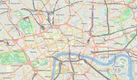 Mapa que muestra la ubicación de Farringdon