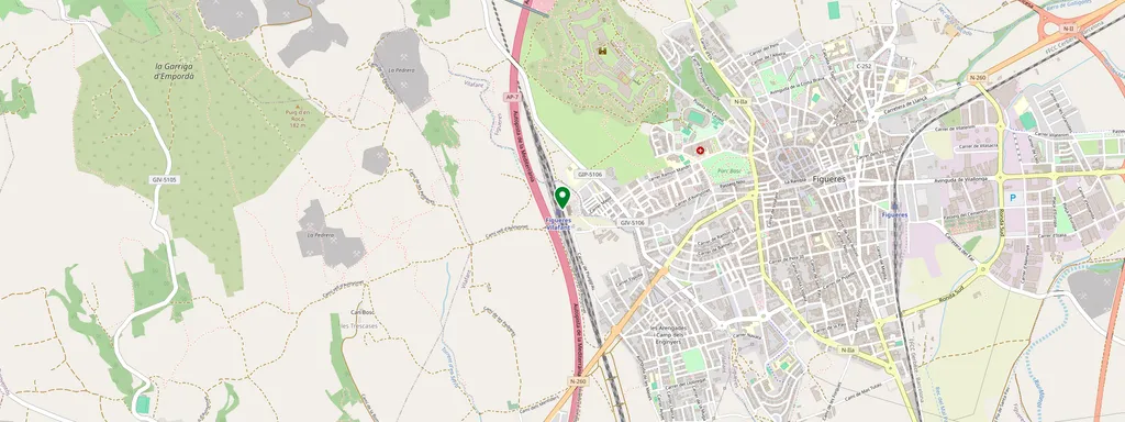Mapa que muestra la ubicación de Figueres-Vilafant