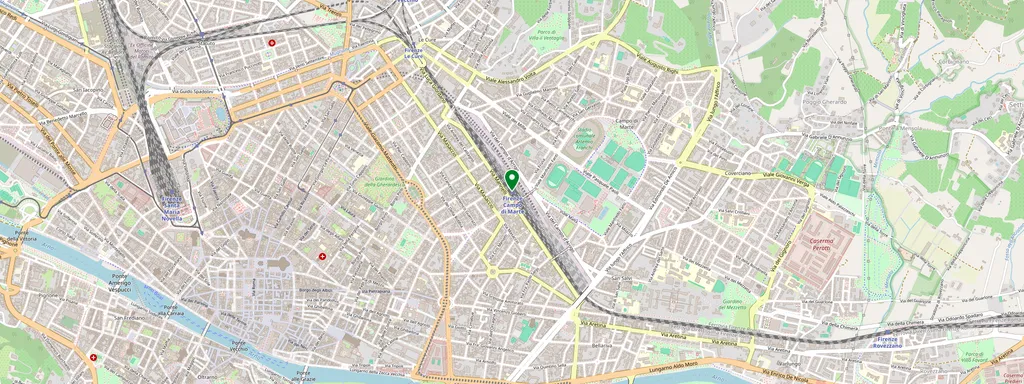 Kaart met de locatie van Firenze Campo di Marte