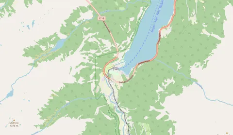 Karte mit der Lage von Flåm stasjon