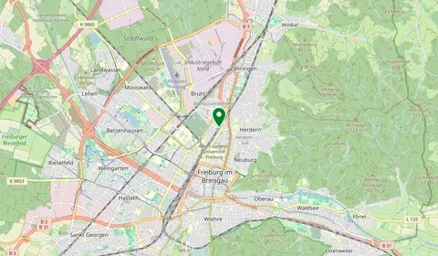 Mappa che mostra la posizione di Freiburg-Herdern