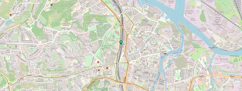 Carte montrant l’emplacement de Gdańsk Główny