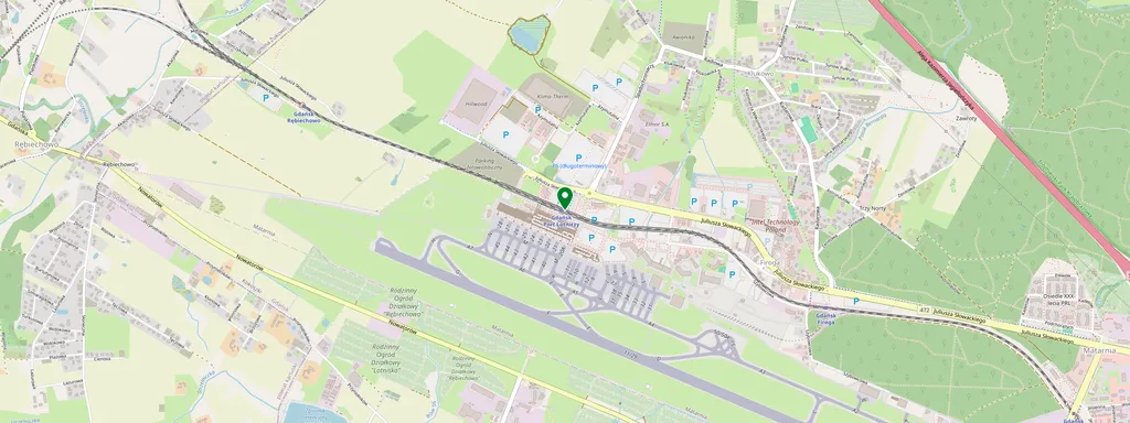 Map showing the location of Gdańsk Port Lotniczy