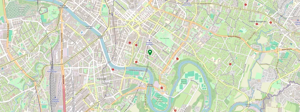 Carte montrant l’emplacement de Genève-Champel