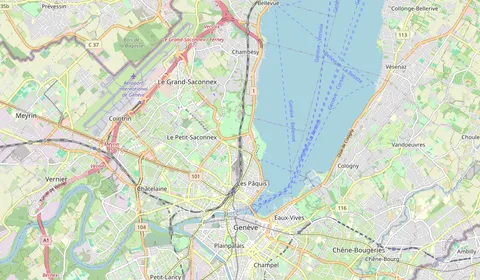 Karte mit der Lage von Genève-Sécheron