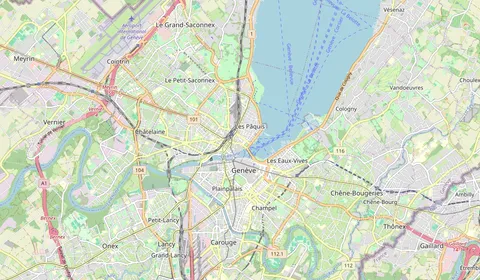 Karte mit der Lage von Genève