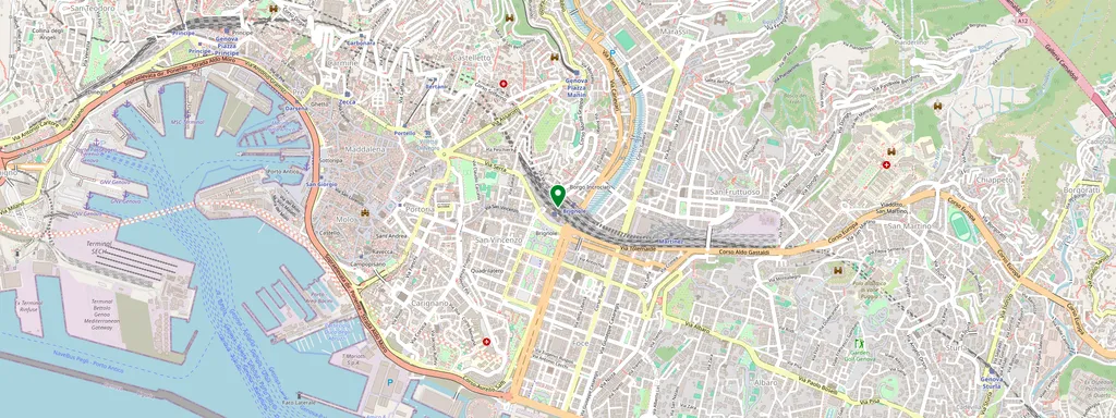 Kaart met de locatie van Genova Brignole