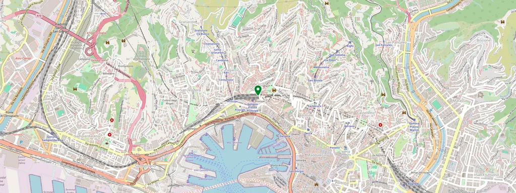 Kaart met de locatie van Genova Piazza Principe