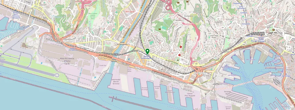 Kaart met de locatie van Genova Sampierdarena