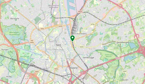 Mappa che mostra la posizione di Gent-Dampoort