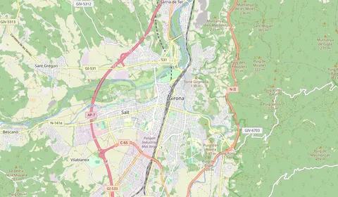 Map showing the location of Girona