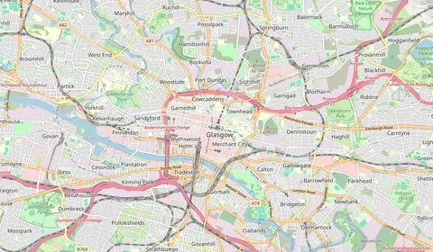 Karta som visar var Glasgow Queen Street ligger