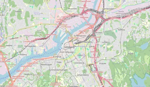 Karta som visar var Göteborg Central ligger
