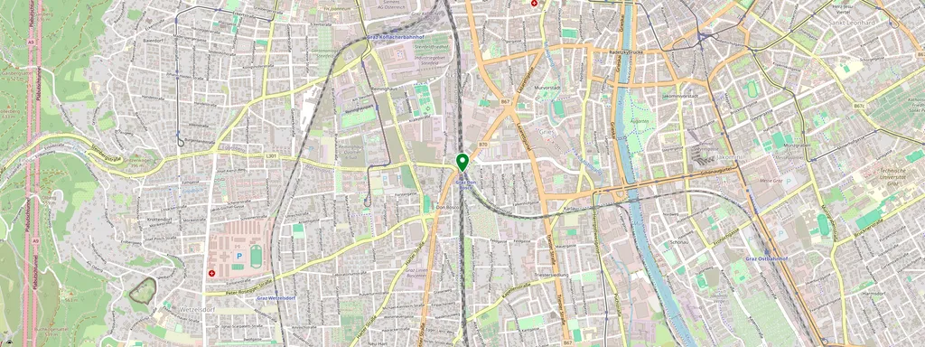 Mapa que muestra la ubicación de Graz Don Bosco