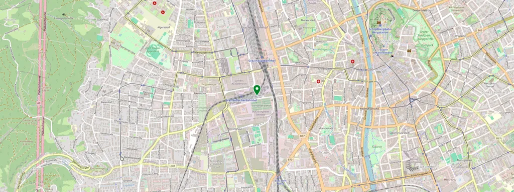 Carte montrant l’emplacement de Graz Hbf