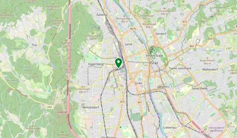 Karta som visar var Graz Köflacher Bahnhof ligger