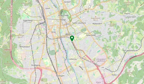 Karta som visar var Graz Ostbahnhof-Messe ligger
