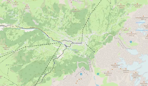 Map showing the location of Grindelwald