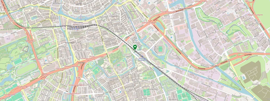 Map showing the location of Groningen Europapark