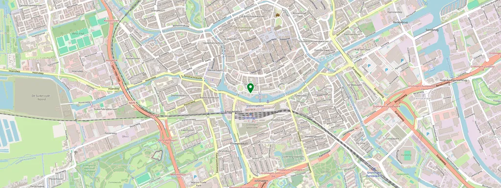 Mapa que muestra la ubicación de Groningen