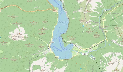 Map showing the location of Hallstatt Bahnhof