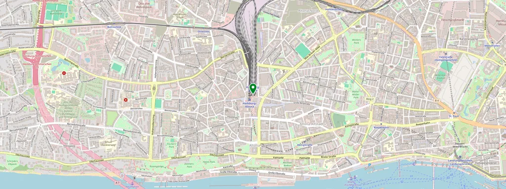Karta som visar var Hamburg-Altona ligger
