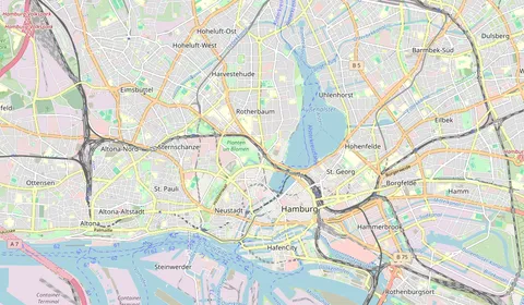 Map showing the location of Hamburg Dammtor