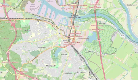 Map showing the location of Hamburg-Harburg