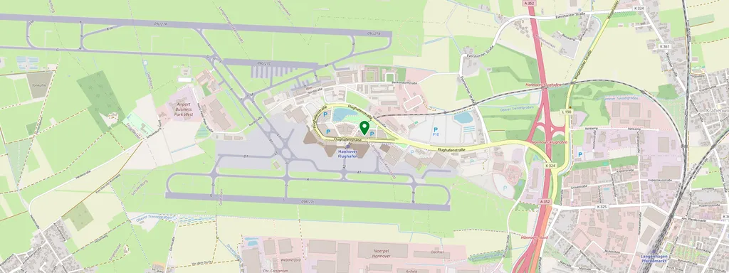 Mappa che mostra la posizione di Hannover Flughafen