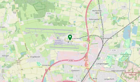Mappa che mostra la posizione di Hannover Flughafen