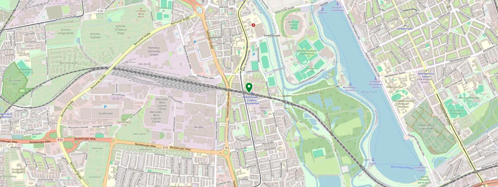 Mappa che mostra la posizione di Hannover-Linden/Fischerhof