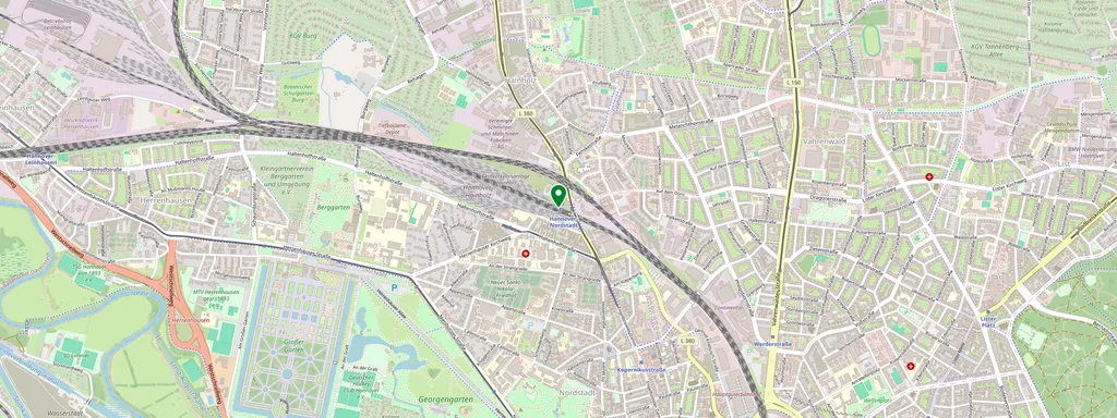 Mappa che mostra la posizione di Hannover-Nordstadt