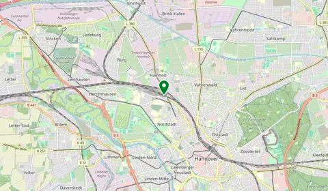 Mappa che mostra la posizione di Hannover-Nordstadt