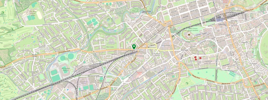 Map showing the location of Haymarket (Edinburgh)