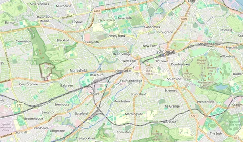 Map showing the location of Haymarket (Edinburgh)