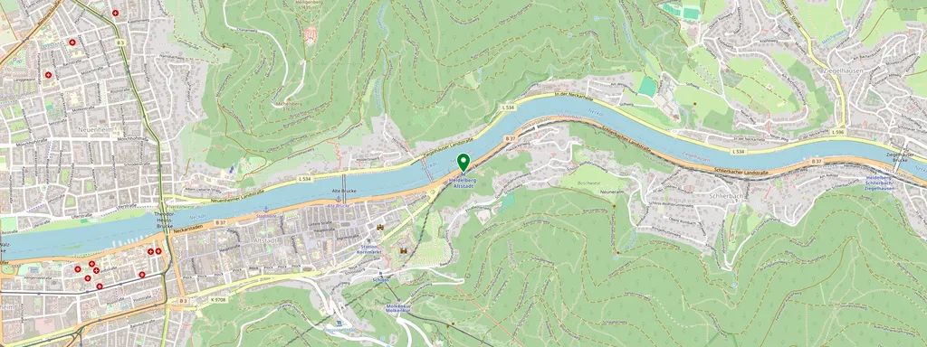 Mappa che mostra la posizione di Heidelberg-Altstadt