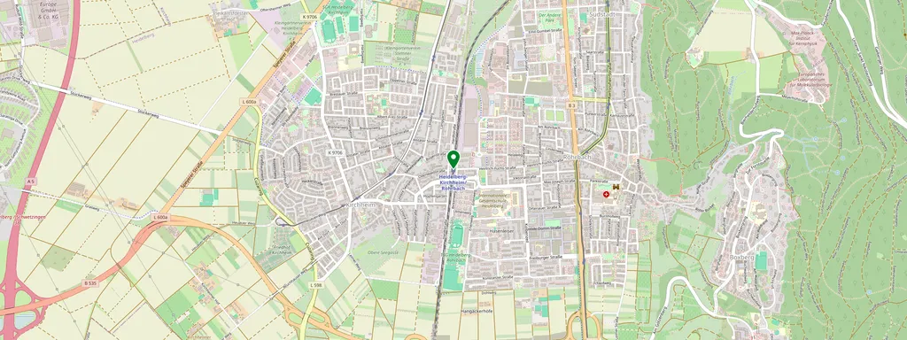 Mapa que muestra la ubicación de Heidelberg-Kirchheim/Rohrbach