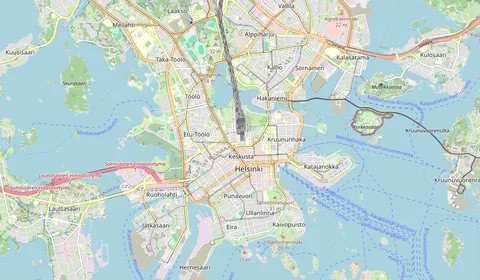 Karte mit der Lage von Helsinki asema
