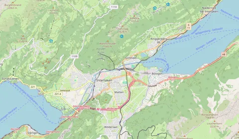 Kaart met de locatie van Interlaken Ost