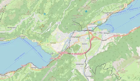 Kaart met de locatie van Interlaken West
