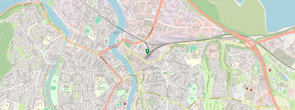Map showing the location of Inverness