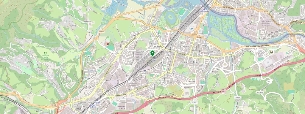Kaart met de locatie van Irún