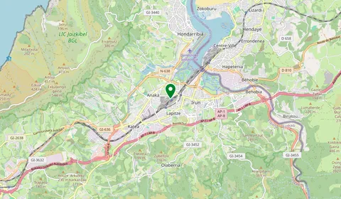 Map showing the location of Irún station