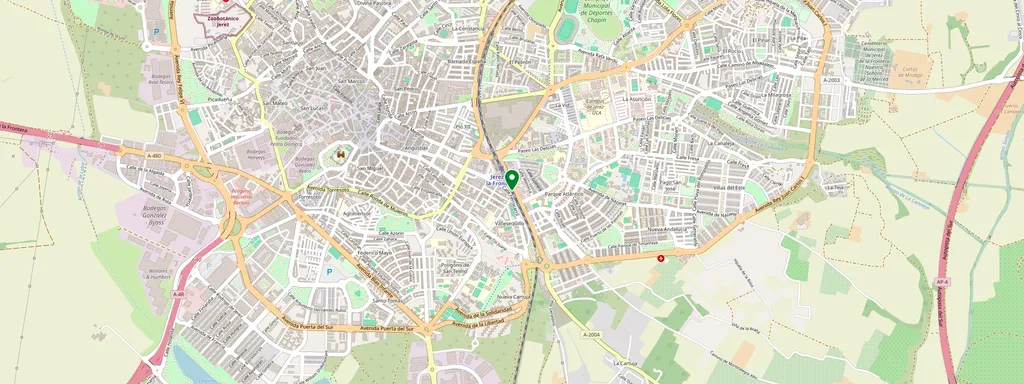 Mapa que muestra la ubicación de Jerez de la Frontera
