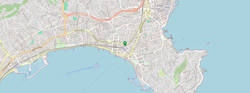 Map showing the location of Juan-les-Pins